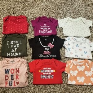 Lot of 9 baby girl onsies